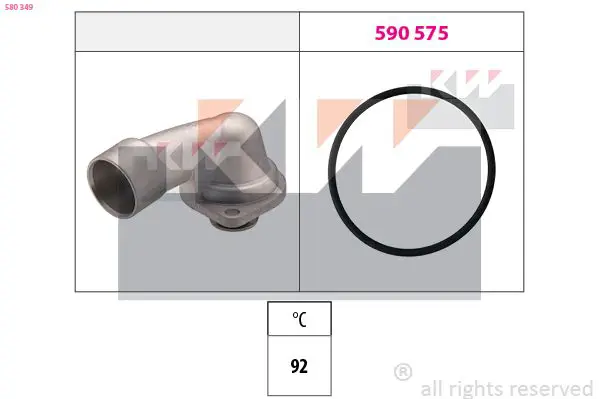 Handler.Part Thermostat, coolant KW 580349 1