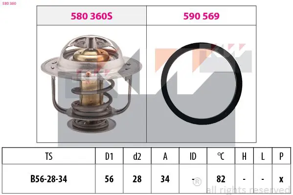 Handler.Part Thermostat, coolant KW 580360 1