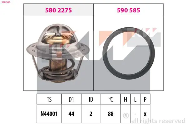 Handler.Part Thermostat, coolant KW 580366 1