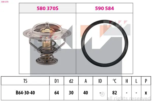 Handler.Part Thermostat, coolant KW 580370 1