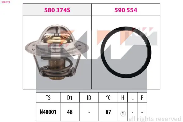 Handler.Part Thermostat, coolant KW 580374 1