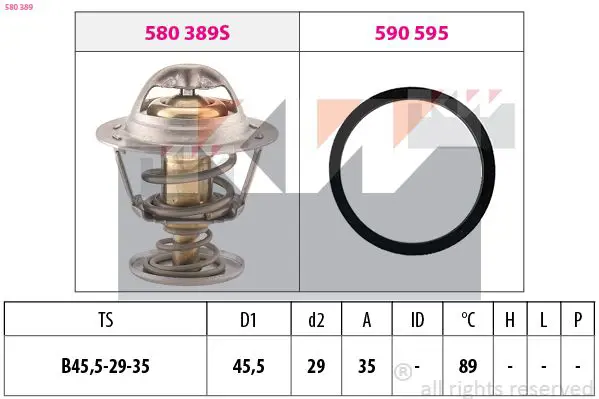 Handler.Part Thermostat, coolant KW 580389 1