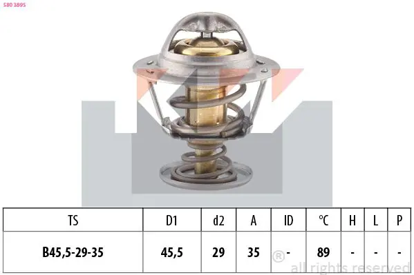 Handler.Part Thermostat, coolant KW 580389S 1