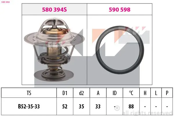 Handler.Part Thermostat, coolant KW 580394 1