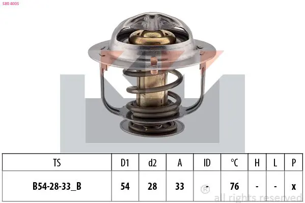 Handler.Part Thermostat, coolant KW 580400S 1