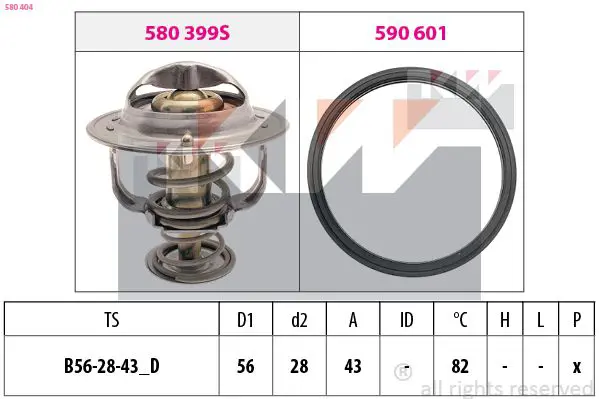 Handler.Part Thermostat, coolant KW 580404 1