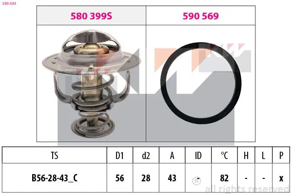 Handler.Part Thermostat, coolant KW 580444 1