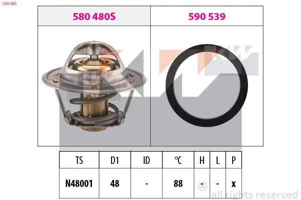 Handler.Part Thermostat, coolant KW 580480 1