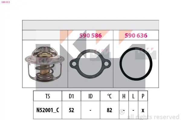 Handler.Part Thermostat, coolant KW 580513 1