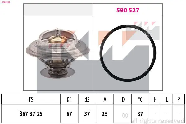 Handler.Part Thermostat, coolant KW 580552 1