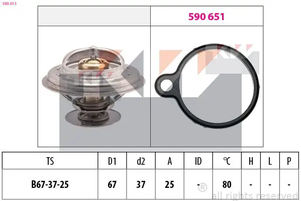 Handler.Part Thermostat, coolant KW 580613 1