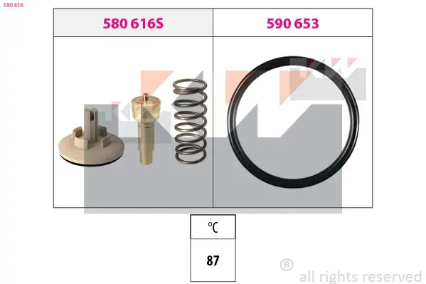 Handler.Part Thermostat, coolant KW 580616 1