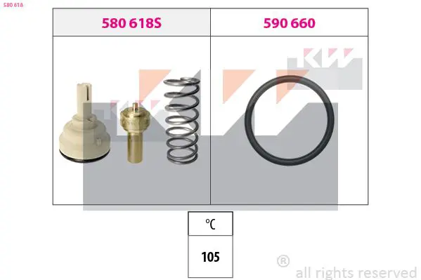 Handler.Part Thermostat, coolant KW 580618 1