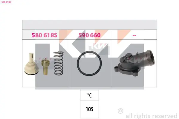 Handler.Part Thermostat, coolant KW 580619K 1