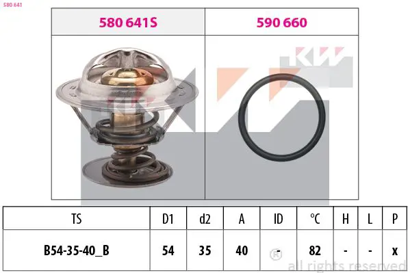 Handler.Part Thermostat, coolant KW 580641 1