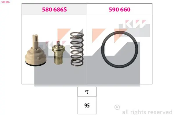 Handler.Part Thermostat, coolant KW 580686 1