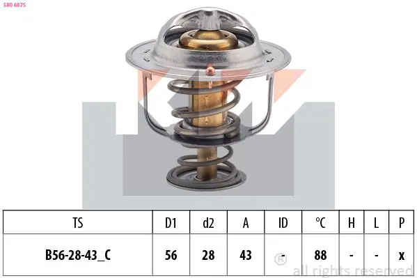 Handler.Part Thermostat, coolant KW 580687S 1