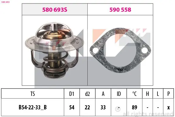 Handler.Part Thermostat, coolant KW 580693 1