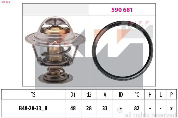 Handler.Part Thermostat, coolant KW 580724 1