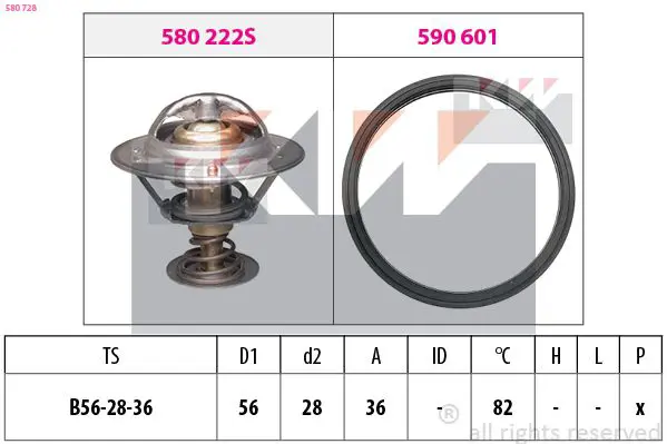 Handler.Part Thermostat, coolant KW 580728 1