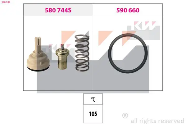 Handler.Part Thermostat, coolant KW 580744 1