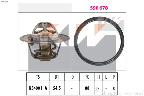 Handler.Part Thermostat, coolant KW 580787 1