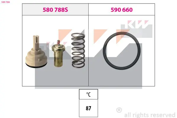 Handler.Part Thermostat, coolant KW 580788 1