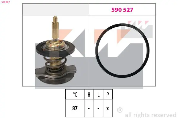 Handler.Part Thermostat, coolant KW 580807 1