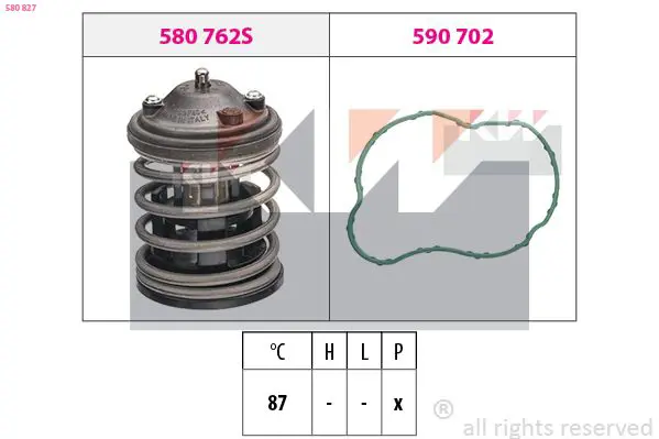 Handler.Part Thermostat, coolant KW 580827 1