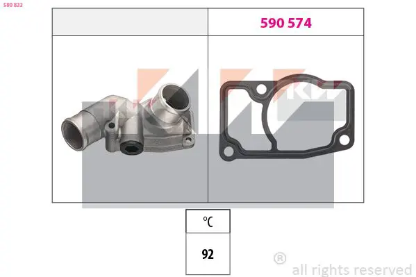 Handler.Part Thermostat, coolant KW 580832 1