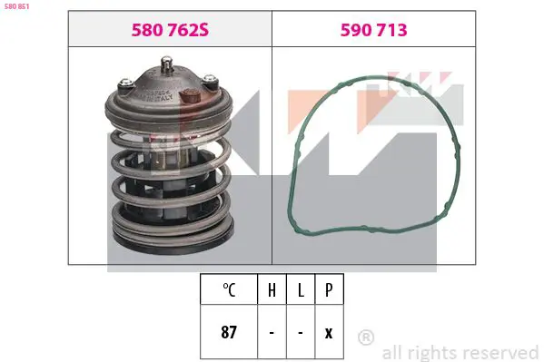 Handler.Part Thermostat, coolant KW 580851 1