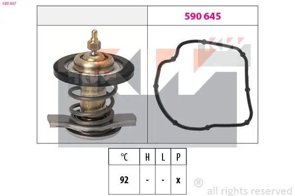 Handler.Part Thermostat, coolant KW 580847 1