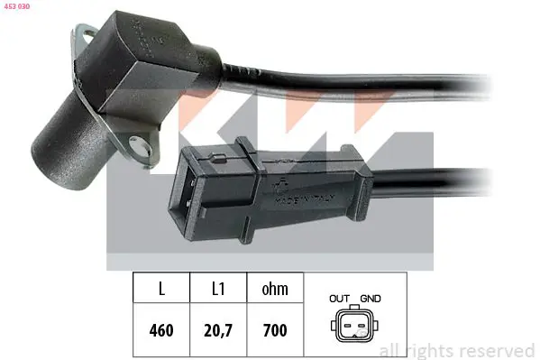 Handler.Part Sensor, crankshaft pulse KW 453030 1