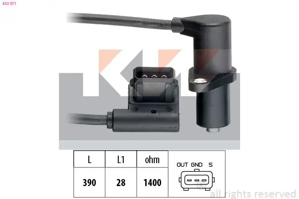 Handler.Part Sensor, camshaft position KW 453071 1