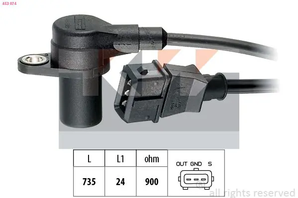 Handler.Part Sensor, crankshaft pulse KW 453074 1