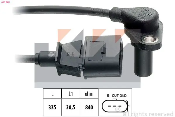 Handler.Part Rpm sensor, automatic transmission KW 453220 1