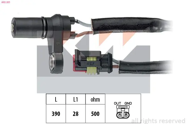 Handler.Part Rpm sensor, automatic transmission KW 453231 1