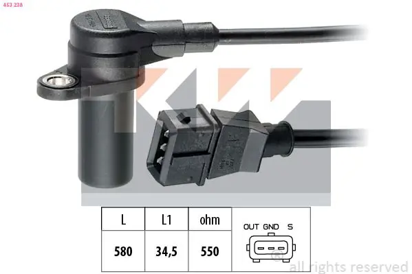 Handler.Part Sensor, crankshaft pulse KW 453238 1