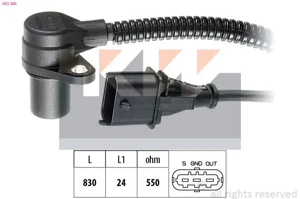 Handler.Part Sensor, crankshaft pulse KW 453266 1