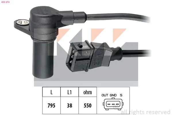 Handler.Part Sensor, crankshaft pulse KW 453274 1