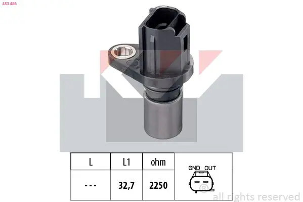 Handler.Part Sensor, camshaft position KW 453486 1