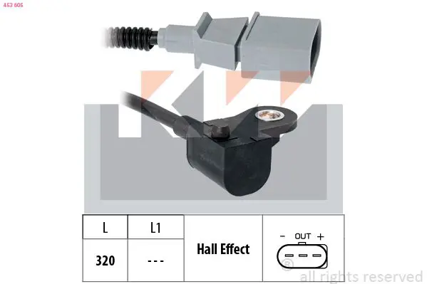 Handler.Part Sensor, camshaft position KW 453605 1