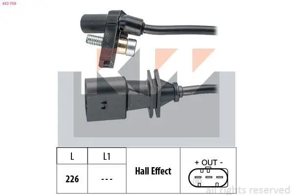 Handler.Part Sensor, crankshaft pulse KW 453759 1