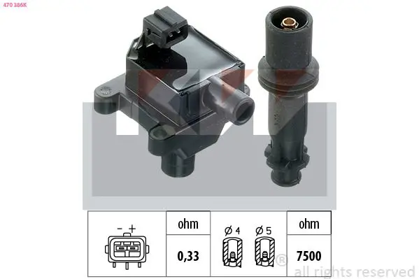 Handler.Part Ignition coil KW 470386K 1