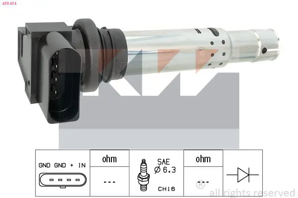 Handler.Part Ignition coil KW 470474 1