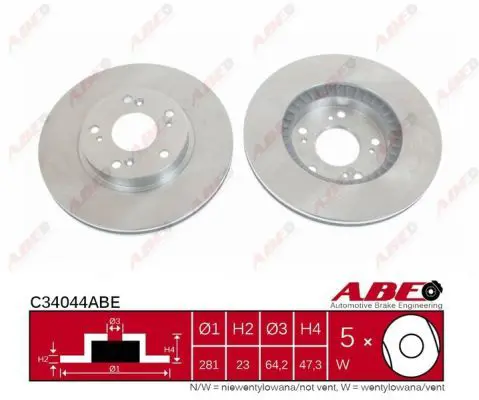 Handler.Part Brake disc ABE C34044ABE 3