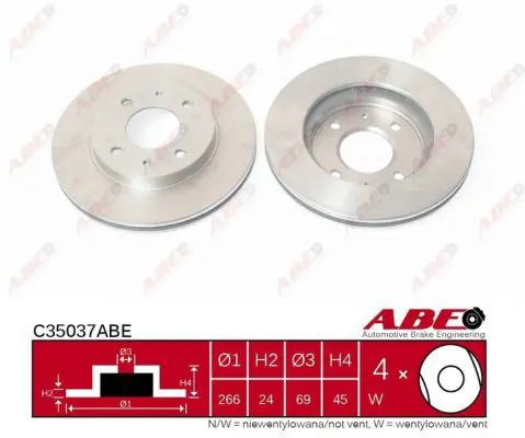 Handler.Part Brake disc ABE C35037ABE 3