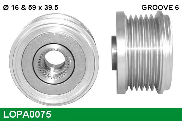 Handler.Part Alternator freewheel clutch Lucas LOPA0075 1