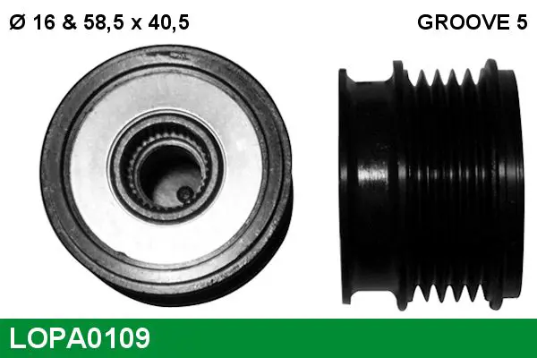 Handler.Part Alternator freewheel clutch Lucas LOPA0109 1