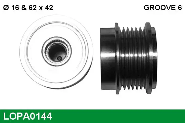 Handler.Part Alternator freewheel clutch Lucas LOPA0144 1